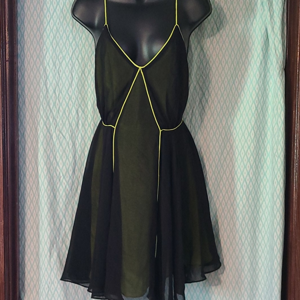 Black and lime dress